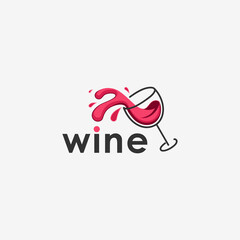 spilled wine glass logo