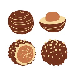 A set of round chocolates