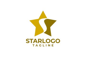 star symbol with a letter S inside. simple star logo.