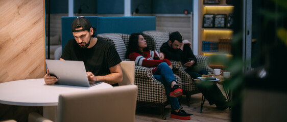 Men and women work in coworking