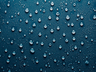 Water drops on blue background.