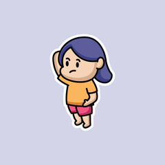 Cute fat girl sticker funny