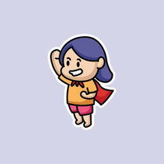 Cute fat girl sticker funny