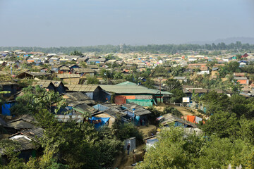 Cox&rsquo;s Bazar, Bangladesh - October 05, 2019: View of the world largest Rohingya refugee camp