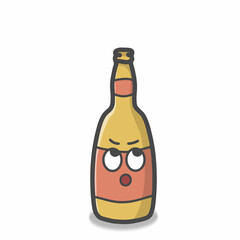 cute bottle character vector template design illustration