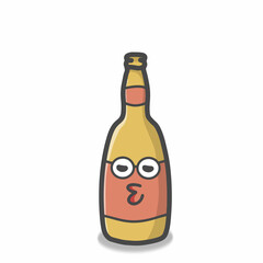 cute bottle character vector template design illustration