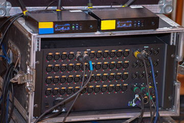 Concert equipment. Splitter for connecting audio equipment
