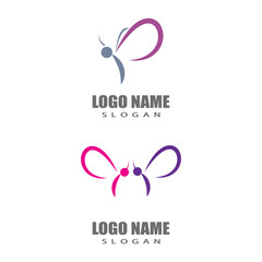 Beauty Butterfly logo Vector icon design