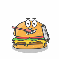 Cute burger character vector template design illustration