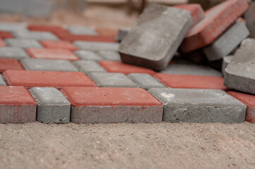 Colored paving slabs, paving stones for laying paths