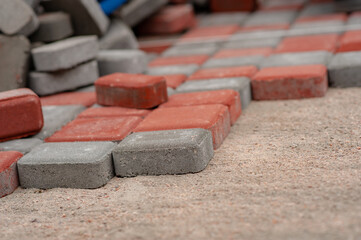 Colored paving slabs, paving stones for laying paths