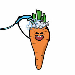 Cute carrot character vector template design illustration