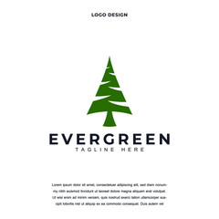 Fototapeta premium Creative abstract premium pine evergreen icon logo design color editable vector illustration