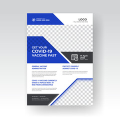 Covid 19 coronavirus Vaccination program flyer template design