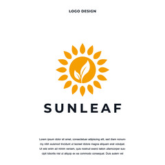 Obraz premium Creative Eco Friendly Organic Natural Product icon logo design vector illustration. sun flower symbol logo design color editable