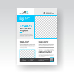 Covid 19 coronavirus Vaccination program flyer template design