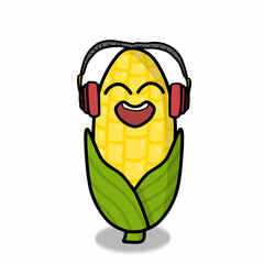 Cute corn character vector template design illustration