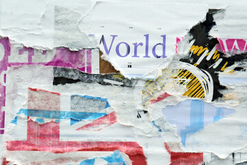 Fototapeta premium Different creased torn paper posters as background