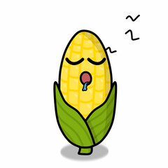 Cute corn character vector template design illustration