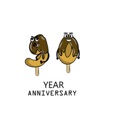 90 year anniversary celebration vector template design illustration