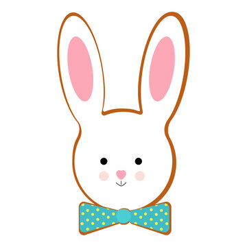 Cute Easter bunny, vector illustration art.