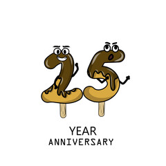 25th year anniversary celebration vector template design illustration