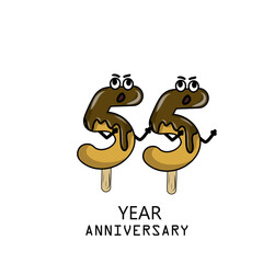 55th year anniversary celebration vector template design illustration