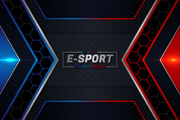 E-Sports Background Red and Blue Style © amil studio