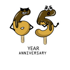 65th year anniversary celebration vector template design illustration