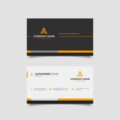 Modern business card black and yellow Corporate Professional