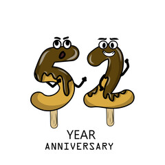 52nd year anniversary celebration vector template design illustration