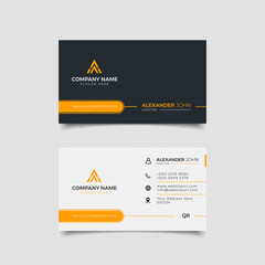 Modern business card black and yellow Corporate Professional
