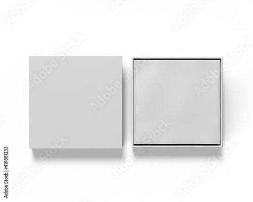 Download Blank Square Silk Scarf Gift Packaging Box For Branding Mockup 3d Render Illustration Wall Mural Godesignz