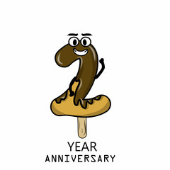 2nd year anniversary celebration vector template design illustration