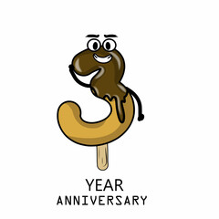 3rd year anniversary celebration vector template design illustration