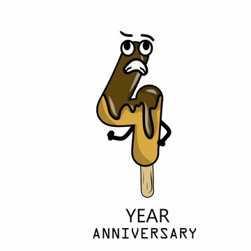 4th year anniversary celebration vector template design illustration
