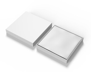 Blank Square Silk Scarf Gift Packaging Box For Branding Mockup. 3d render illustration.