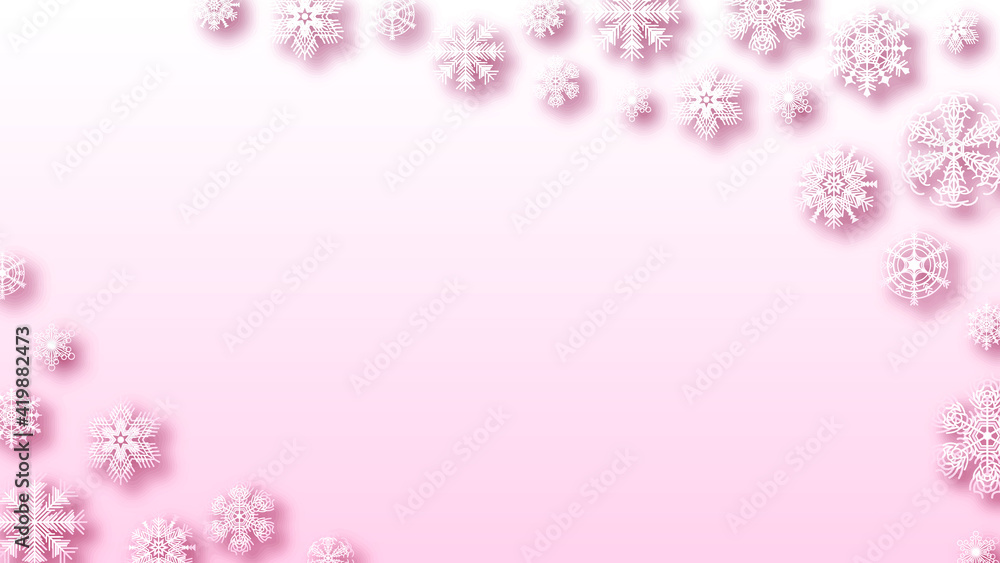 Poster abstract background winter with snowflakes shadows vector design style template