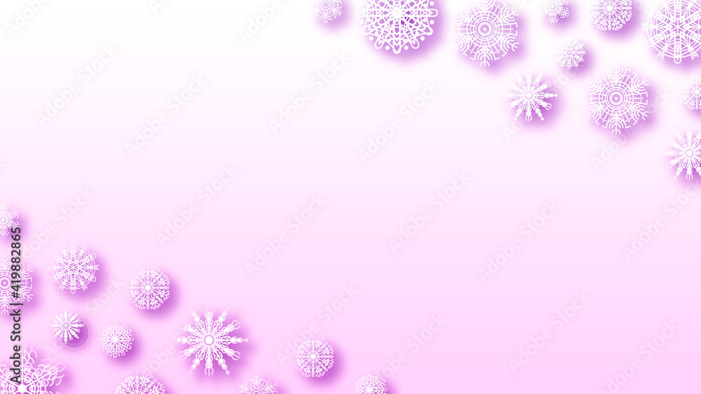 Poster abstract background winter with snowflakes shadows vector design style template