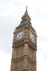 Fototapeta na wymiar London, UK: close up of the Big Ben on the Elizabeth Tower 
