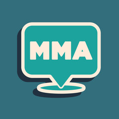 Green Fight club MMA icon isolated on green background. Mixed martial arts. Long shadow style. Vector