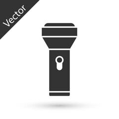 Grey Flashlight icon isolated on white background. Vector