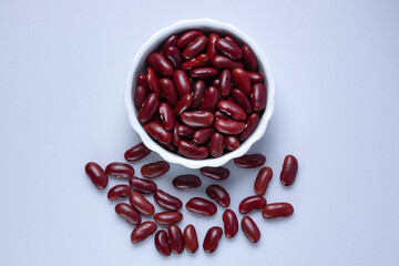 Red beans in white ceramic cup