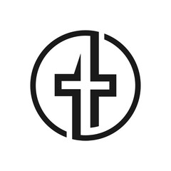 abstract T letter in a circle icon logo design vector