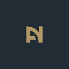 Obraz premium Abstract logo mark geometric letter AN monogram