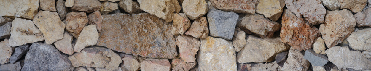 rough wall texture background collection. grey arranged stone surface in panorama. 3d textured background for interior, decoration, wallpaper, etc.