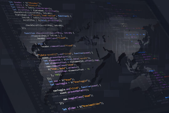 javascript coding mixed media background