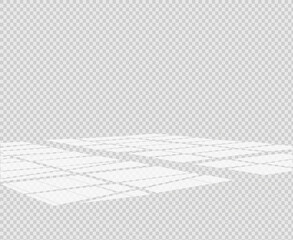 Overlay shadow effect. Transparent overlay window and blinds shadow.