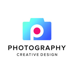 Initial P camera logo design