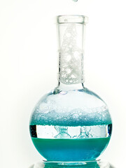 Glass flask with a chemical reagent.